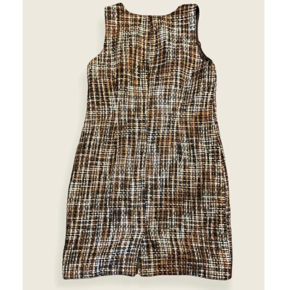 Chadwicks Boucle Tweed Brown Sleeveless Dress Size 16 Knee-Length Plus Size - Picture 2 of 8